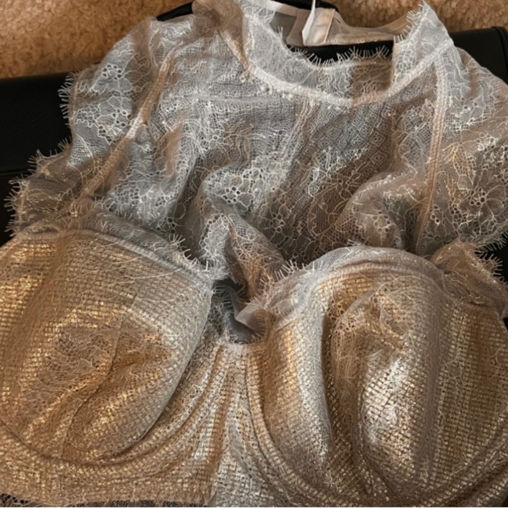 Victoria Secrets intimates Champagne colored halter bra. 38C